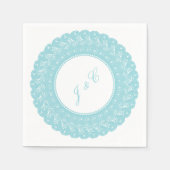Blaue Spitzencocktail-Serviette Serviette (Vorderseite)