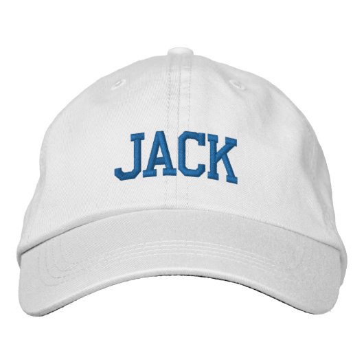 Blaue Sport-Block-Monogramm-Name nach Wahl Bestickte Baseballkappe (Vorderseite)