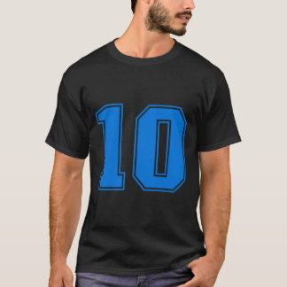 Blaue Sportteam-Uni-Nummer #10 Premium-Tri-Blend T-Shirt