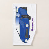 Blaue Sportwagen mit Airfolienillustrierung Badhandtuch Set (Handtuch)