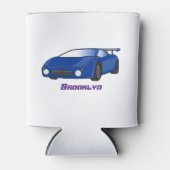 Blaue Sportwagen mit Airfolienillustrierung Dosenkühler (Vorderseite)