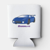 Blaue Sportwagen mit Airfolienillustrierung Dosenkühler (Rückseite)