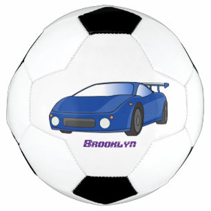 Blaue Sportwagen mit Airfolienillustrierung Fußball