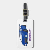 Blaue Sportwagen mit Airfolienillustrierung Gepäckanhänger (Vorderseite vertikal)