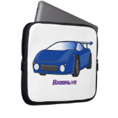 Blaue Sportwagen mit Airfolienillustrierung Laptopschutzhülle (Vorne Rechts)
