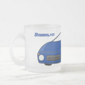 Blaue Sportwagen mit Airfolienillustrierung Mattglastasse (Links)