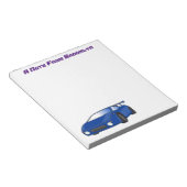 Blaue Sportwagen mit Airfolienillustrierung Notizblock (angewinkelt)