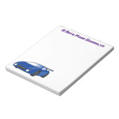 Blaue Sportwagen mit Airfolienillustrierung Notizblock (Rotiert)