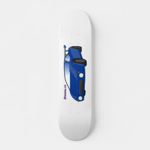 Blaue Sportwagen mit Airfolienillustrierung Skateboard