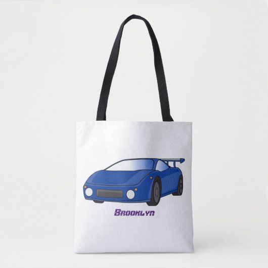 Blaue Sportwagen mit Airfolienillustrierung Tasche (Vorderseite)