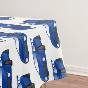 Blaue Sportwagen mit Airfolienillustrierung Tischdecke