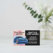 Blaue Sportwagen | Seifenblasen | Auto Wash Visitenkarte (Stehend Vorderseite)