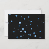 BLAUE SPOT BALLOON ALLES SCHWARZ SAVE THE DATE RSVP KARTE (Rückseite)