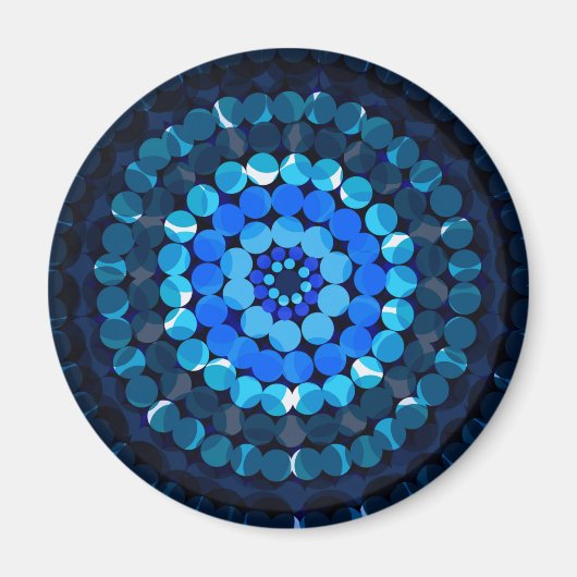 Blaue Spott-Punkte, Magnet (Vorne)