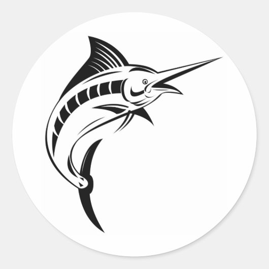 Blaue Springbrunnen abgeschieden auf Weiß Runder Aufkleber (Vorderseite)