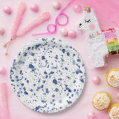 Blaue Spritzer-Farbe Pappteller (Party)