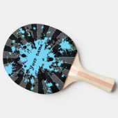 Blaue Spritzer schwarz und grau Tischtennis Schläger (Seitenansicht)