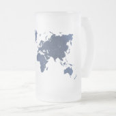 Blaue Spritzlackierverfahren-Weltkarte Mattglas Bierglas (VorderseiteRechts)