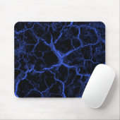 Blaue Sprünge auf schwarzer Mausunterlage Mousepad (Mit Mouse)