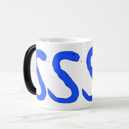 Blaue SSSSsnake-Tasse Verwandlungstasse (Vorderseite Links)