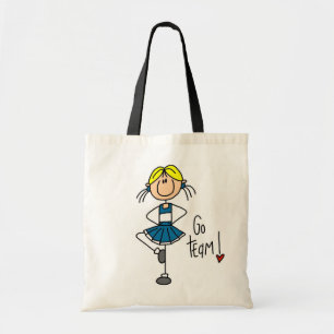 Blaue Stäbchen-Figur Cheerleader T-Shirts und Gesc Tragetasche