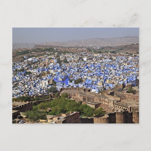 Blaue Stadt aus Mehrangarh Fort / Jodhpur, Postkarte (Vorderseite)