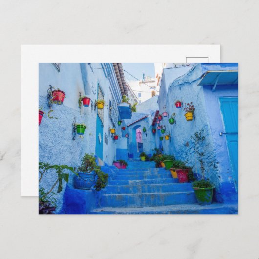 Blaue Stadt, Chefchauan Postkarte (Vorne/Hinten)