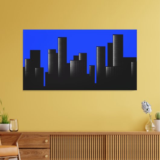 Blaue Stadt Leinwanddruck (Insitu (Wohnzimmer))