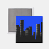 Blaue Stadt Magnet (Vorderseite/Rückseite)