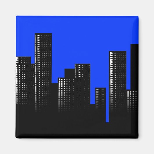 Blaue Stadt Magnet (Vorne)