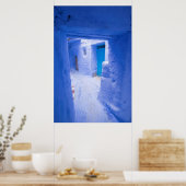 Blaue Stadtgasse Poster (Küche)