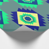 Blaue Stammes- Formen Geschenkpapier (Ecke)