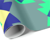 Blaue Stammes- Formen Geschenkpapier (Rolleneckpunkt)