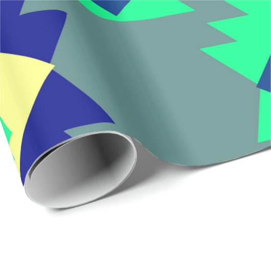 Blaue Stammes- Formen Geschenkpapier (Rolleneckpunkt)