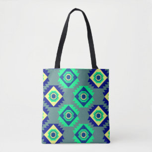 Blaue Stammes- Formen Tasche