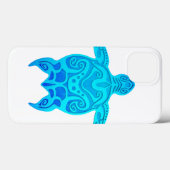 Blaue Stammes- Schildkröte Case-Mate iPhone Hülle (Rückseite (Horizontal))