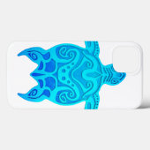 Blaue Stammes- Schildkröte Case-Mate iPhone Hülle (Rückseite (Horizontal))