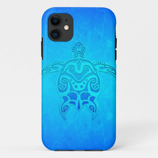 Blaue Stammes- Schildkröte Case-Mate iPhone Hülle (Rückseite)