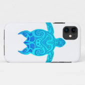 Blaue Stammes- Schildkröte Case-Mate iPhone Hülle (Rückseite (Horizontal))