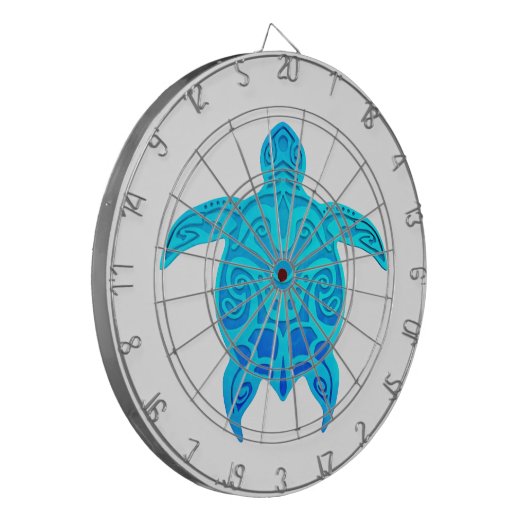 Blaue Stammes- Schildkröte Dartscheibe (Vorderseite Links)