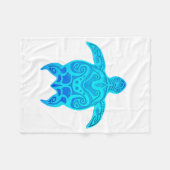 Blaue Stammes- Schildkröte Fleecedecke (Vorderseite (Horizontal))