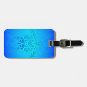 Blaue Stammes- Schildkröte Gepäckanhänger (Vorderseite horizontal)