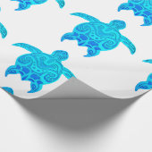 Blaue Stammes- Schildkröte Geschenkpapier (Ecke)