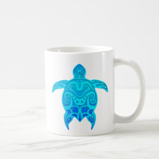 Blaue Stammes- Schildkröte Kaffeetasse (Rechts)