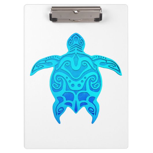 Blaue Stammes- Schildkröte Klemmbrett (Vorderseite)