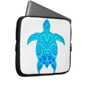 Blaue Stammes- Schildkröte Laptopschutzhülle (Vorne Rechts)