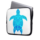 Blaue Stammes- Schildkröte Laptopschutzhülle (Vorderseite Links)