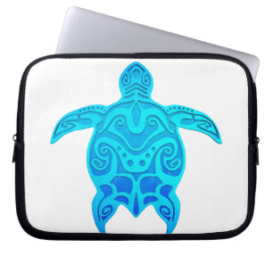Blaue Stammes- Schildkröte Laptopschutzhülle