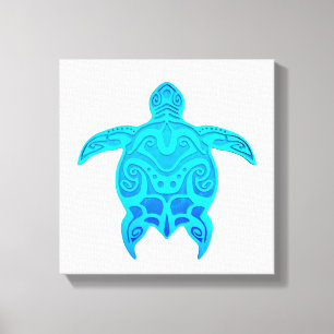 Blaue Stammes- Schildkröte Leinwanddruck