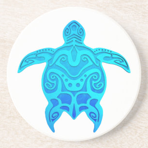 Blaue Stammes- Schildkröte Sandstein Untersetzer